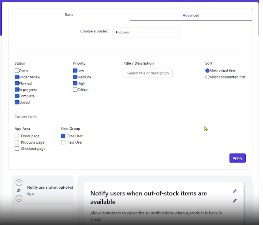 Advanced feedback filtering basic